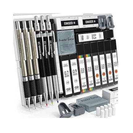FourCandies 25PCS Art Mechanical Pencil Set with Case